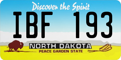 ND license plate IBF193