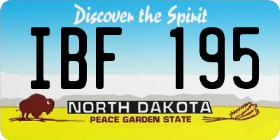 ND license plate IBF195