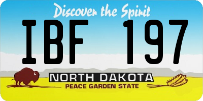 ND license plate IBF197