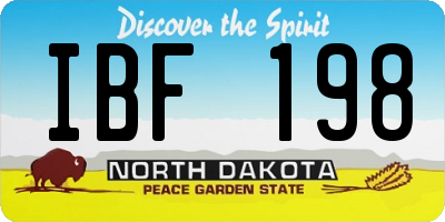 ND license plate IBF198