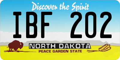 ND license plate IBF202