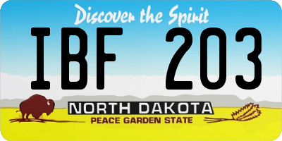ND license plate IBF203