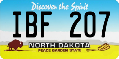 ND license plate IBF207