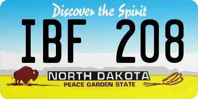 ND license plate IBF208