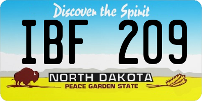 ND license plate IBF209
