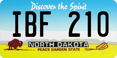 ND license plate IBF210
