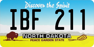 ND license plate IBF211