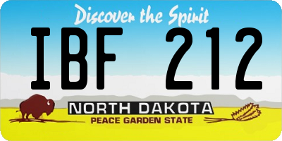 ND license plate IBF212