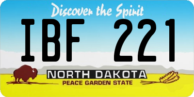 ND license plate IBF221