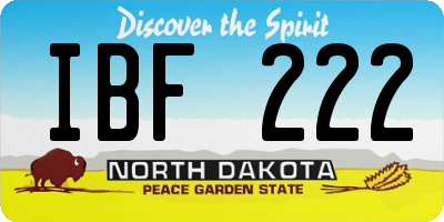 ND license plate IBF222