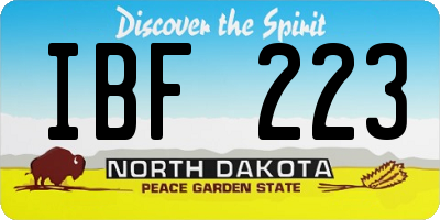 ND license plate IBF223