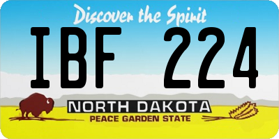 ND license plate IBF224