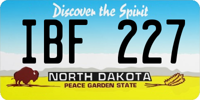 ND license plate IBF227