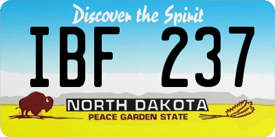 ND license plate IBF237