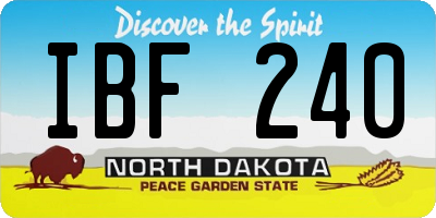 ND license plate IBF240