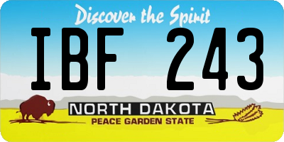 ND license plate IBF243