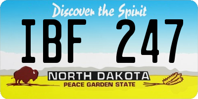 ND license plate IBF247
