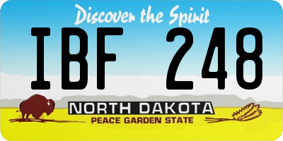 ND license plate IBF248