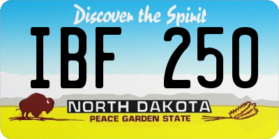 ND license plate IBF250