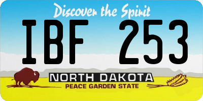 ND license plate IBF253