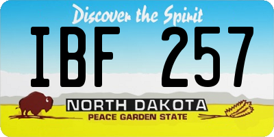 ND license plate IBF257