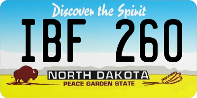 ND license plate IBF260
