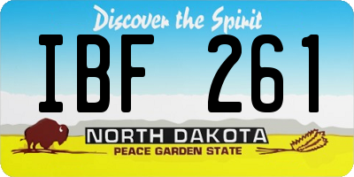 ND license plate IBF261