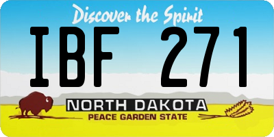 ND license plate IBF271