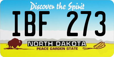 ND license plate IBF273