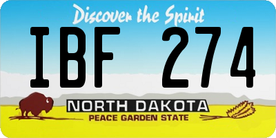 ND license plate IBF274