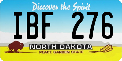 ND license plate IBF276