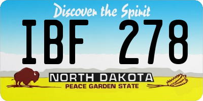 ND license plate IBF278