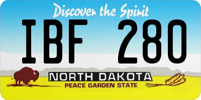 ND license plate IBF280