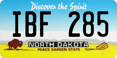 ND license plate IBF285