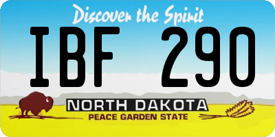 ND license plate IBF290