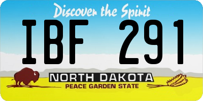 ND license plate IBF291