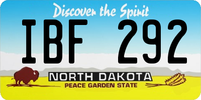 ND license plate IBF292