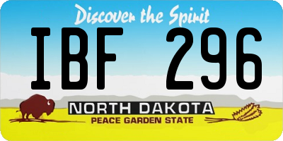 ND license plate IBF296