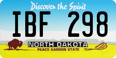 ND license plate IBF298