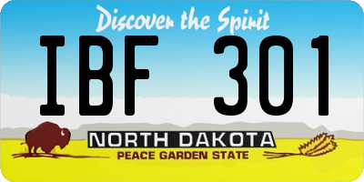 ND license plate IBF301