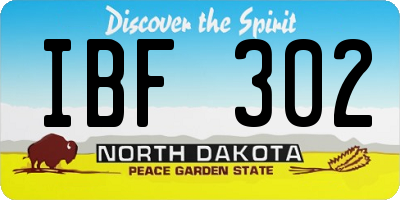 ND license plate IBF302