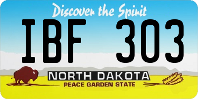 ND license plate IBF303