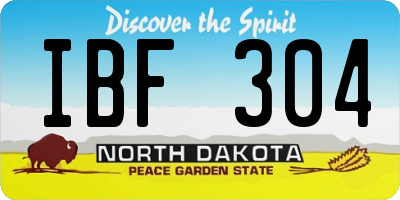 ND license plate IBF304