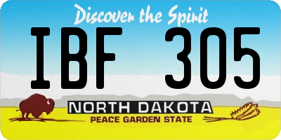 ND license plate IBF305