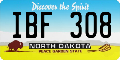 ND license plate IBF308