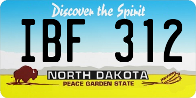 ND license plate IBF312