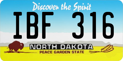 ND license plate IBF316