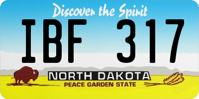 ND license plate IBF317