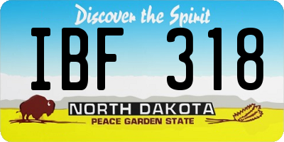 ND license plate IBF318