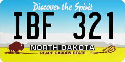 ND license plate IBF321